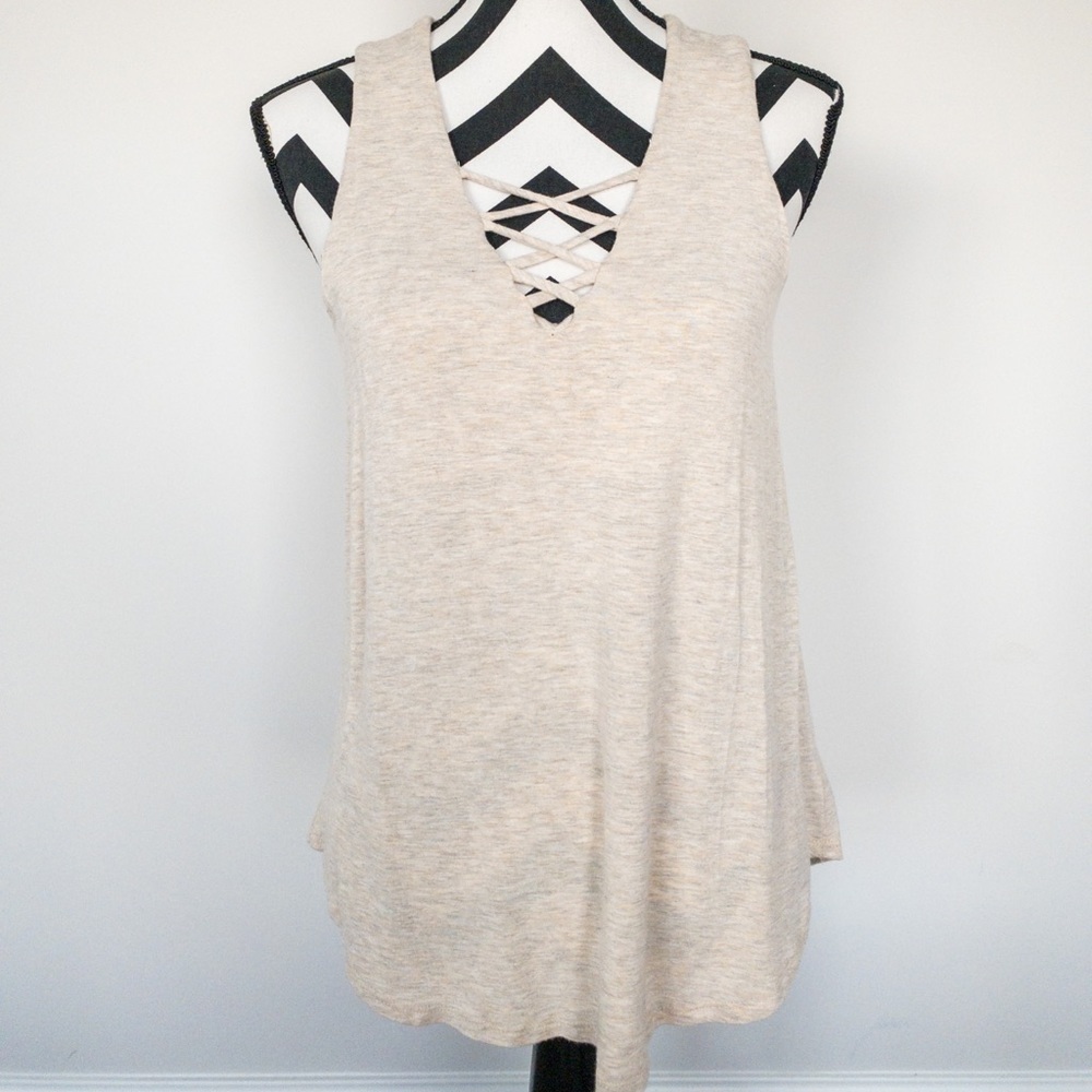 Bo Bel Cream Sleeveless Top Sz Sm
